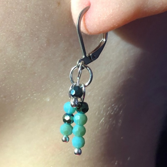 SS Glass Beaded Bracelet with Matching Earrings - Picture 4 of 5